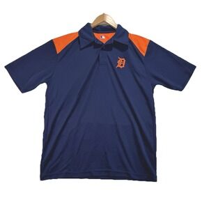 Detroit‎ Tigers Polo Shirt MLB Genuine Merchandise Men's Medium Blue Baseball